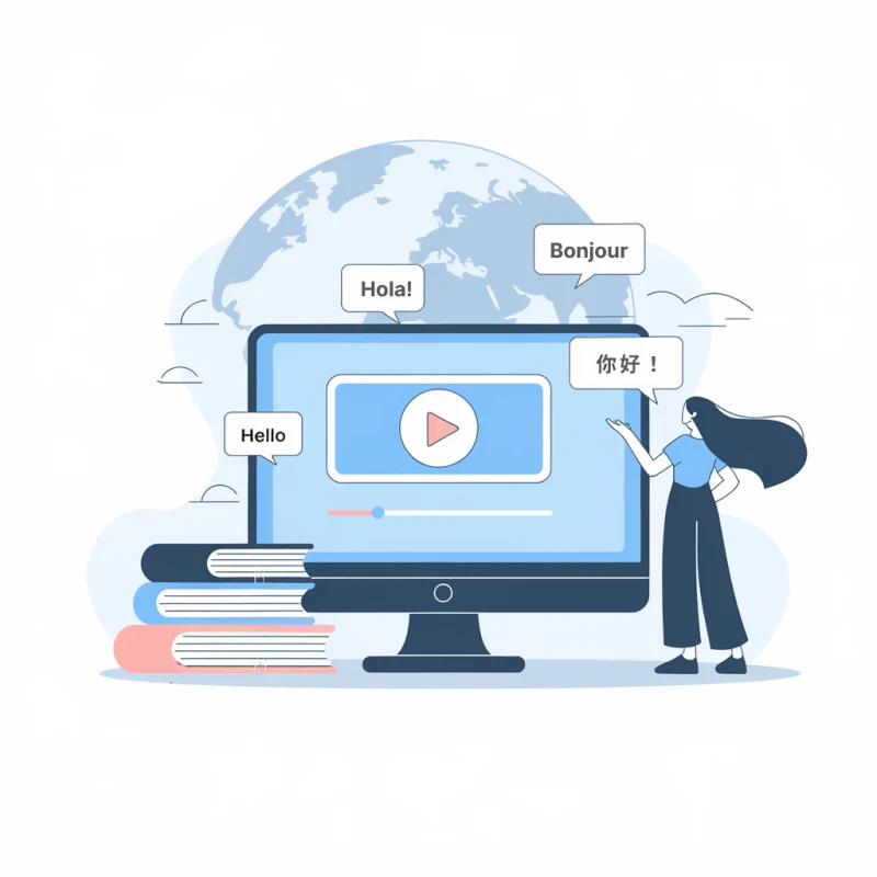 Transmonkey video translator Illustration