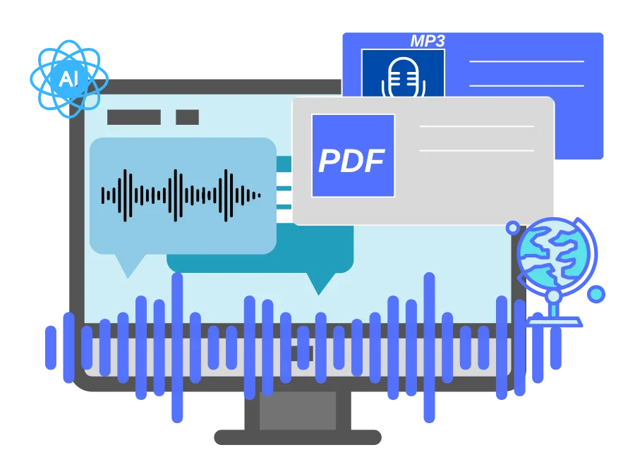 Transmonkey text to speech generator illustration