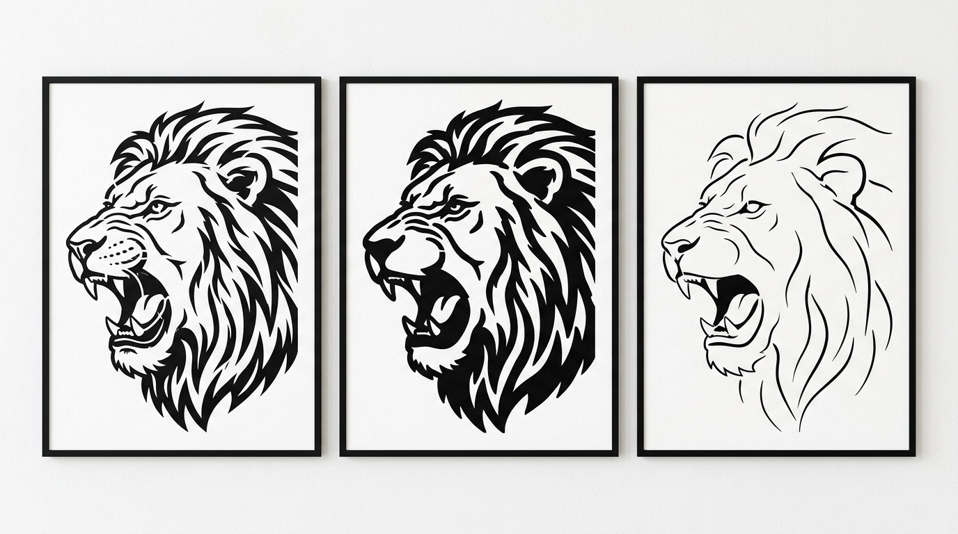 Сравнение стилей трафарета: классический, жирный и минималистичный