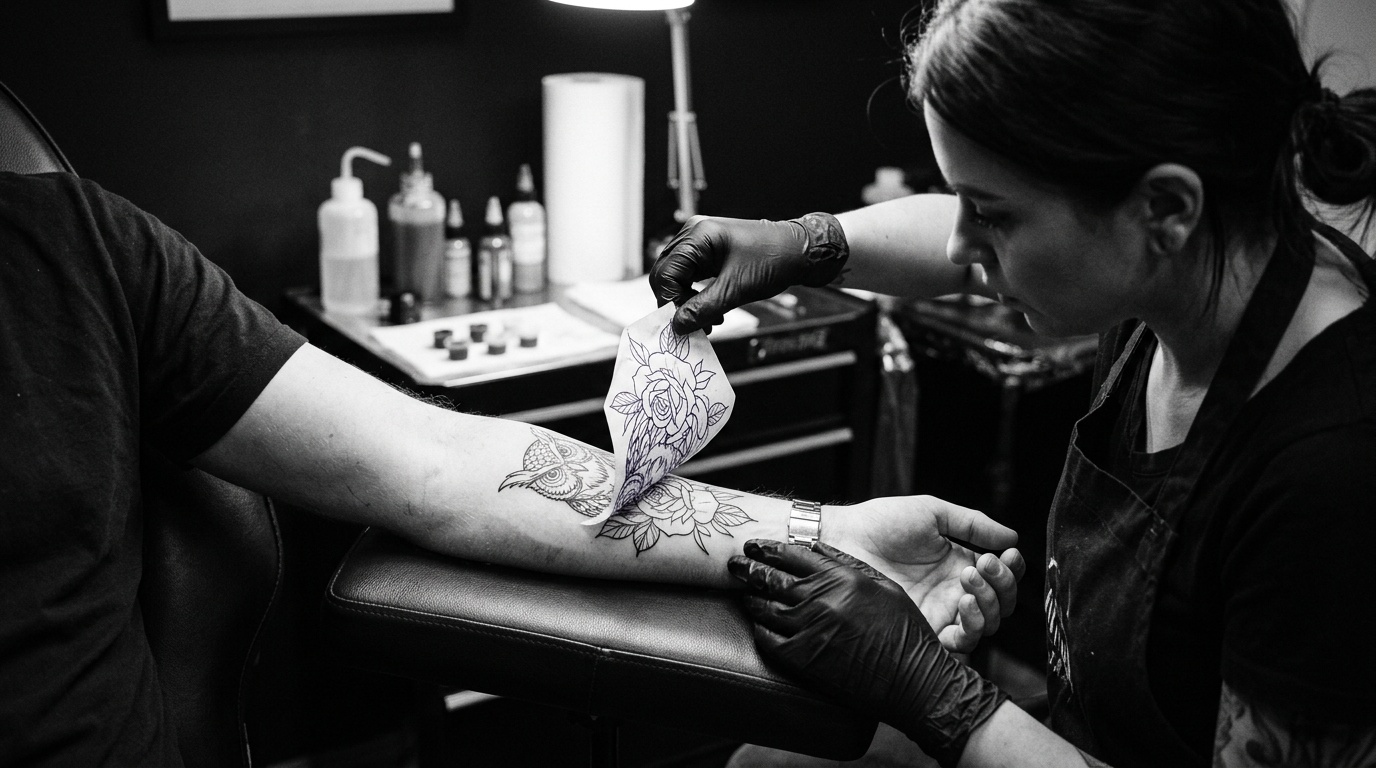 Выходной шаблон трафарета для планирования татуировки