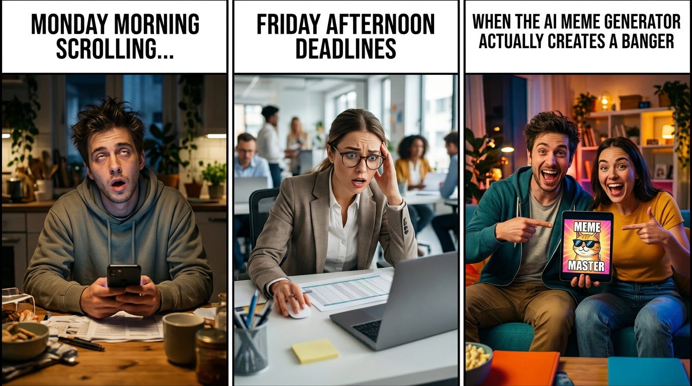 AI meme sample with reaction format