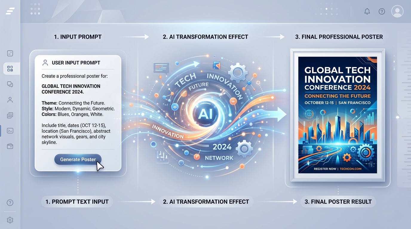 הנחיית טקסט ליצירת פוסטר בינה מלאכותית