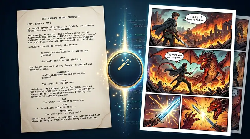 One-click turn any AI generated story into comic art panels