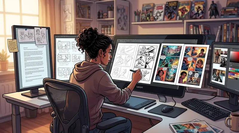 Story to comic content pipeline from AI story generator to comic generator