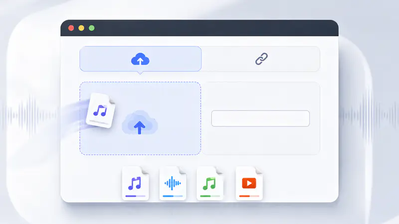 Uploading a media file or pasting a link for vocal removal