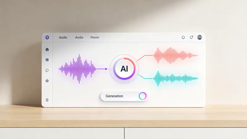 AI processing one mixed waveform into two audio stems
