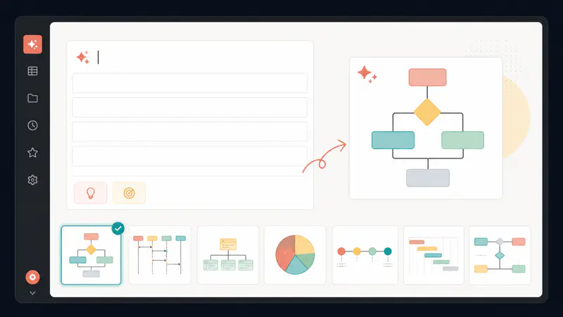 User describing a process and selecting a diagram type