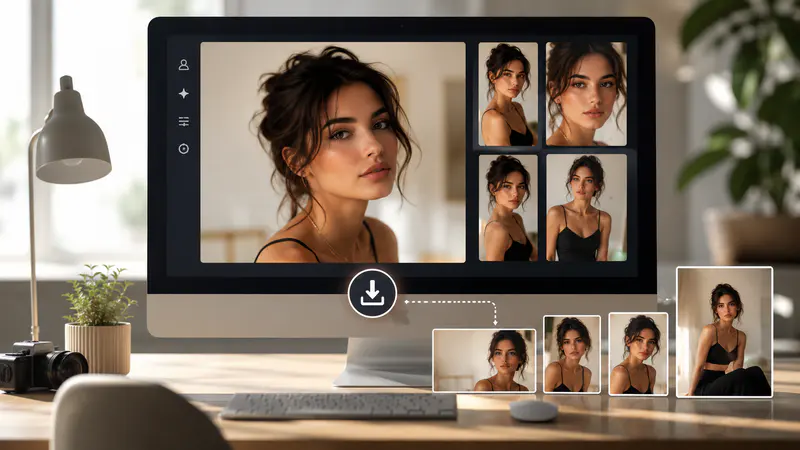 Finished AI human portrait prepared for full-size review and download