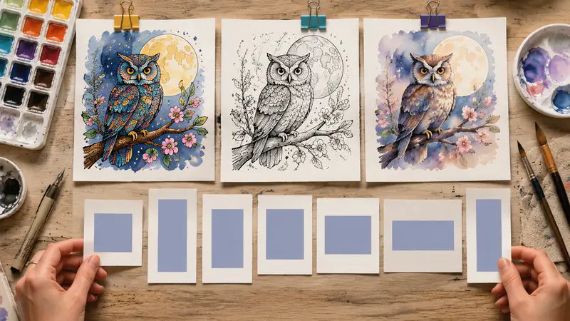 Illustration style thumbnails and aspect ratio controls being selected