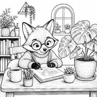 Black and white line art illustration style preview