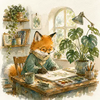 Soft watercolor painting illustration style preview