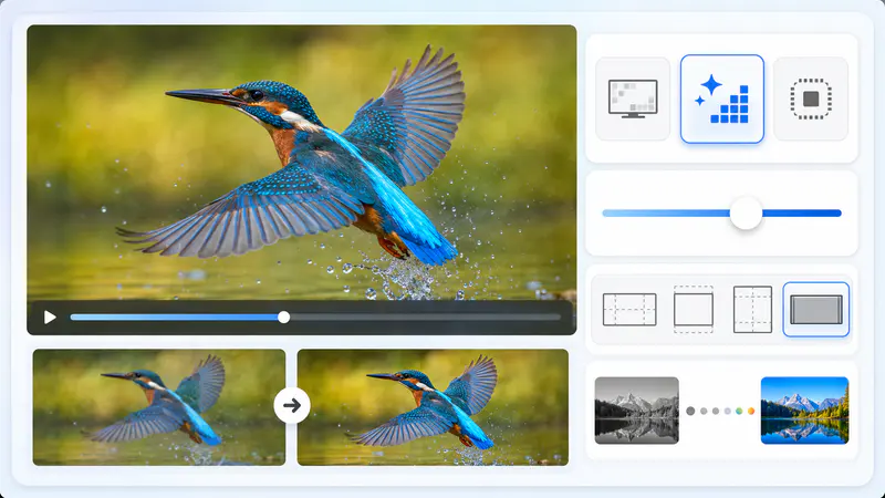 Selecting AI upscale and video output controls