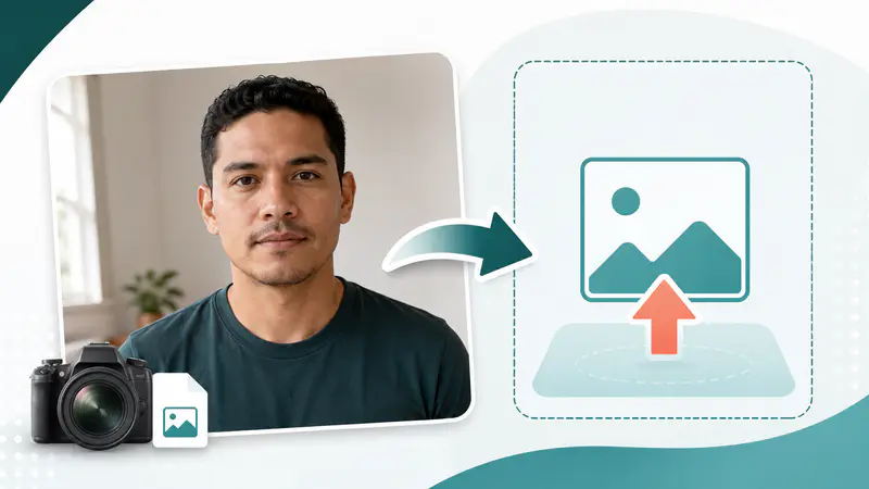Uploading a clear front-facing portrait to the passport photo generator