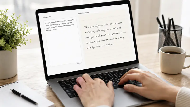 Entering text into a handwriting generator