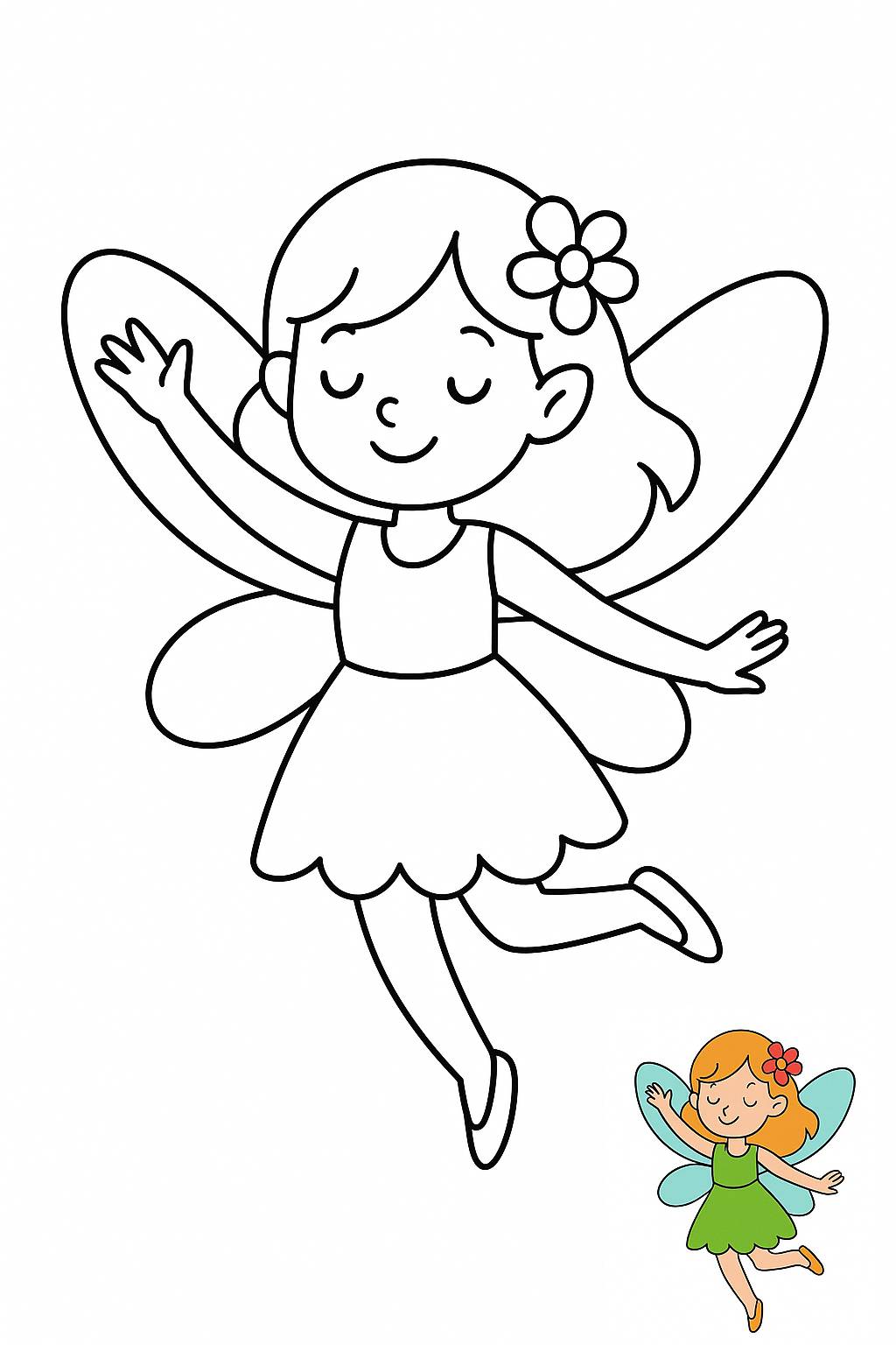 A whimsical fairy with delicate wings in a playful pose