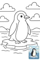 Penguins on Ice Coloring Page