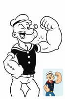 Strong Popeye the Sailor Coloring Page