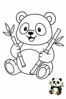 Adorable Panda Coloring Page