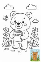 Adventurous Bear Coloring Page