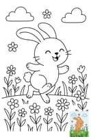 Bunny Adventures: Fun and Engaging Coloring Page