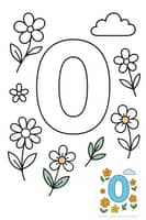Creative Educational Number 0 Coloring Page for Learning