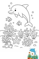 Dive into the Ocean: Coloring Page