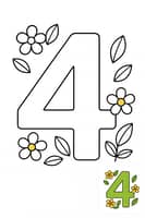 Dynamic Educational Number 4 Coloring Page for Learning