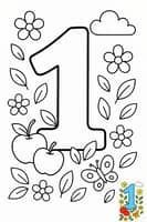 Engaging Educational Number 1 Coloring Page for Learning