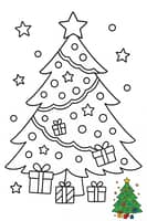 Festive Christmas Tree Coloring Page