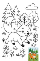 Frolic with Foxes Coloring Page