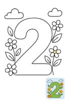 Fun Educational Number 2 Coloring Page for Learning