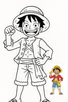 Luffy Adventure Coloring Page