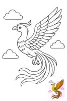 Majestic Phoenix Coloring Page