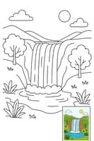 Majestic Waterfall Coloring Page for Tranquil Bliss