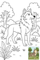 Majestic Wolf Coloring Page