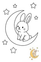 Moon Bunny Coloring Page: Discover a Magical Night