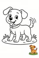 Playful Puppy Coloring Page