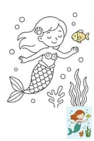 Underwater Adventure: Mermaid Coloring Page