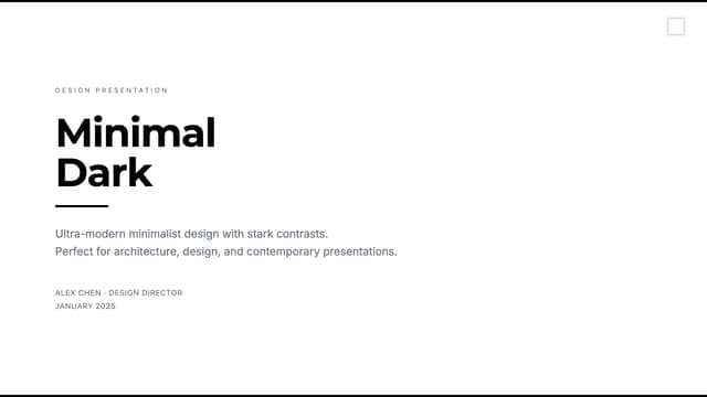 معاينة نمط العرض Minimal Dark