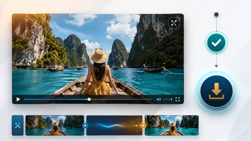 Previewing and downloading an enhanced video result