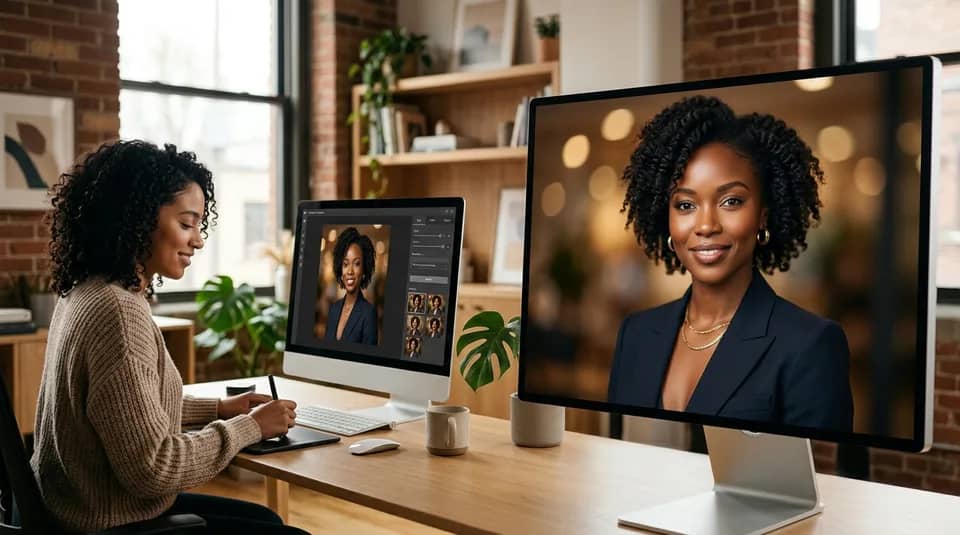 AI portrait generator example from a selfie