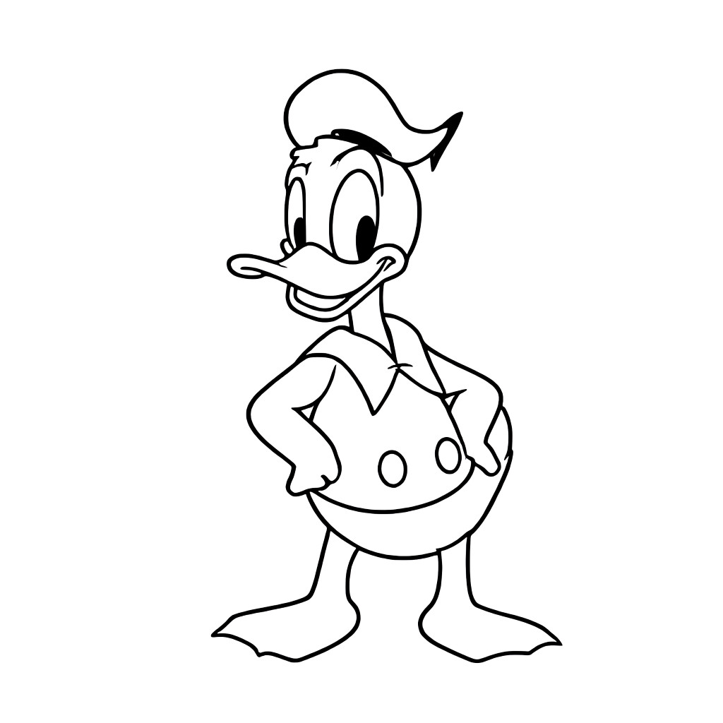 Quirky Donald Duck Coloring Page