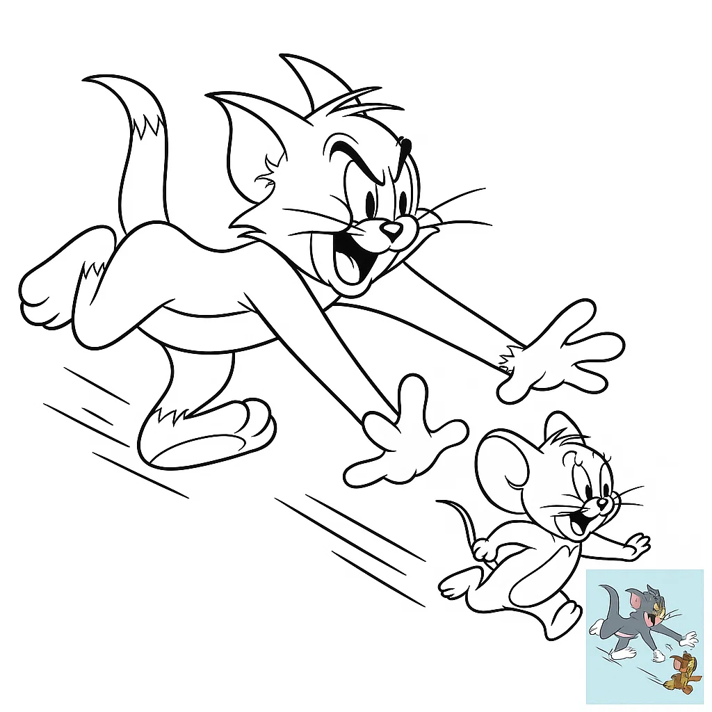 Hilarious Tom and Jerry Coloring Page for Fun