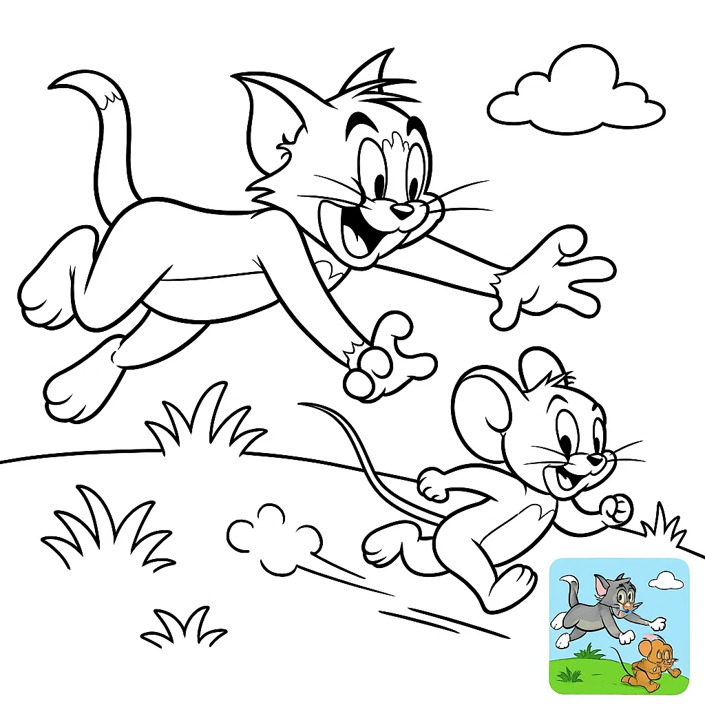Tom and Jerry in funny chase.