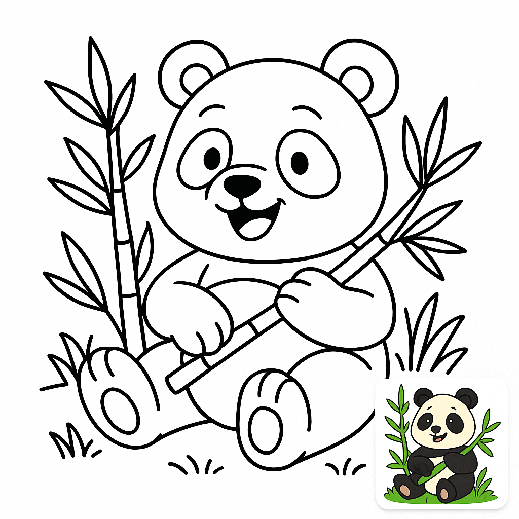 Adorable Panda Coloring Page