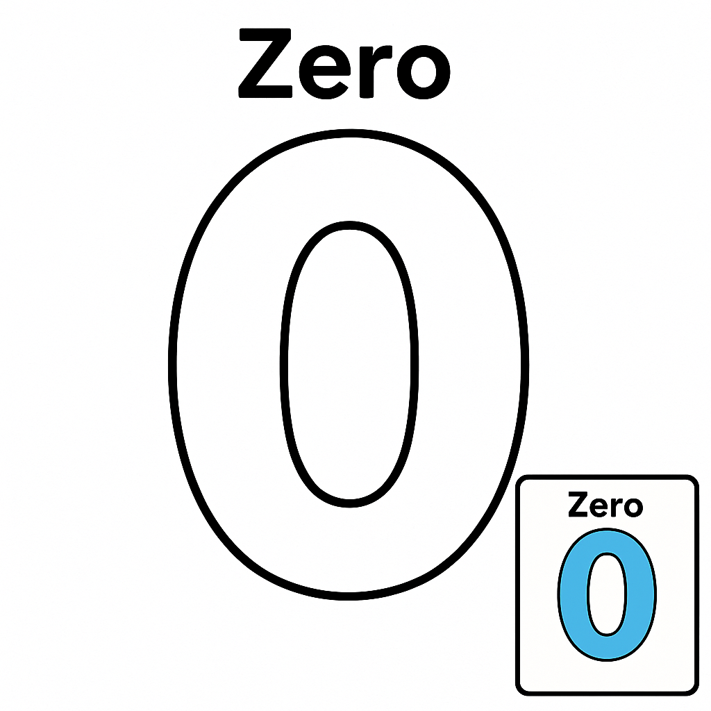 Creative Educational Number 0 Coloring Page for Learning