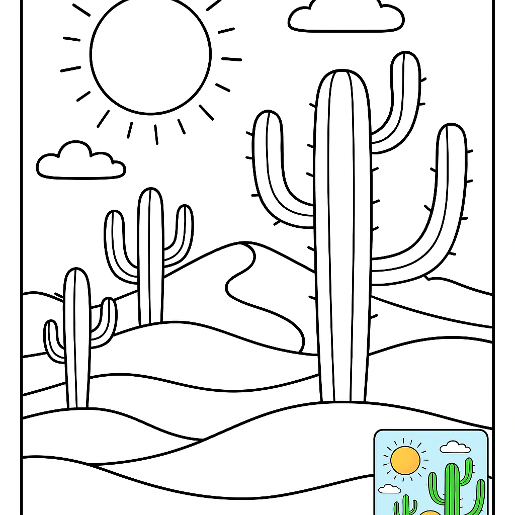 Desert Adventure Coloring Page