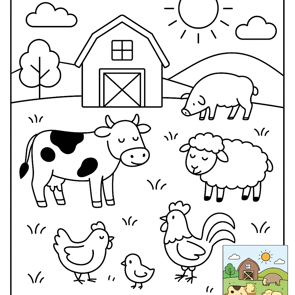 Explore the Joy of Farm Life with Our Coloring Page