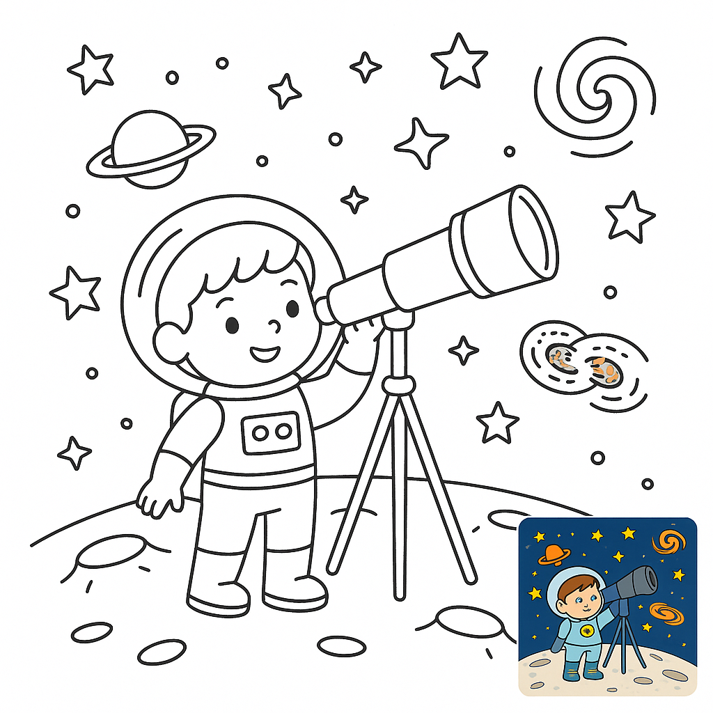 Galactic Adventurer Coloring Page