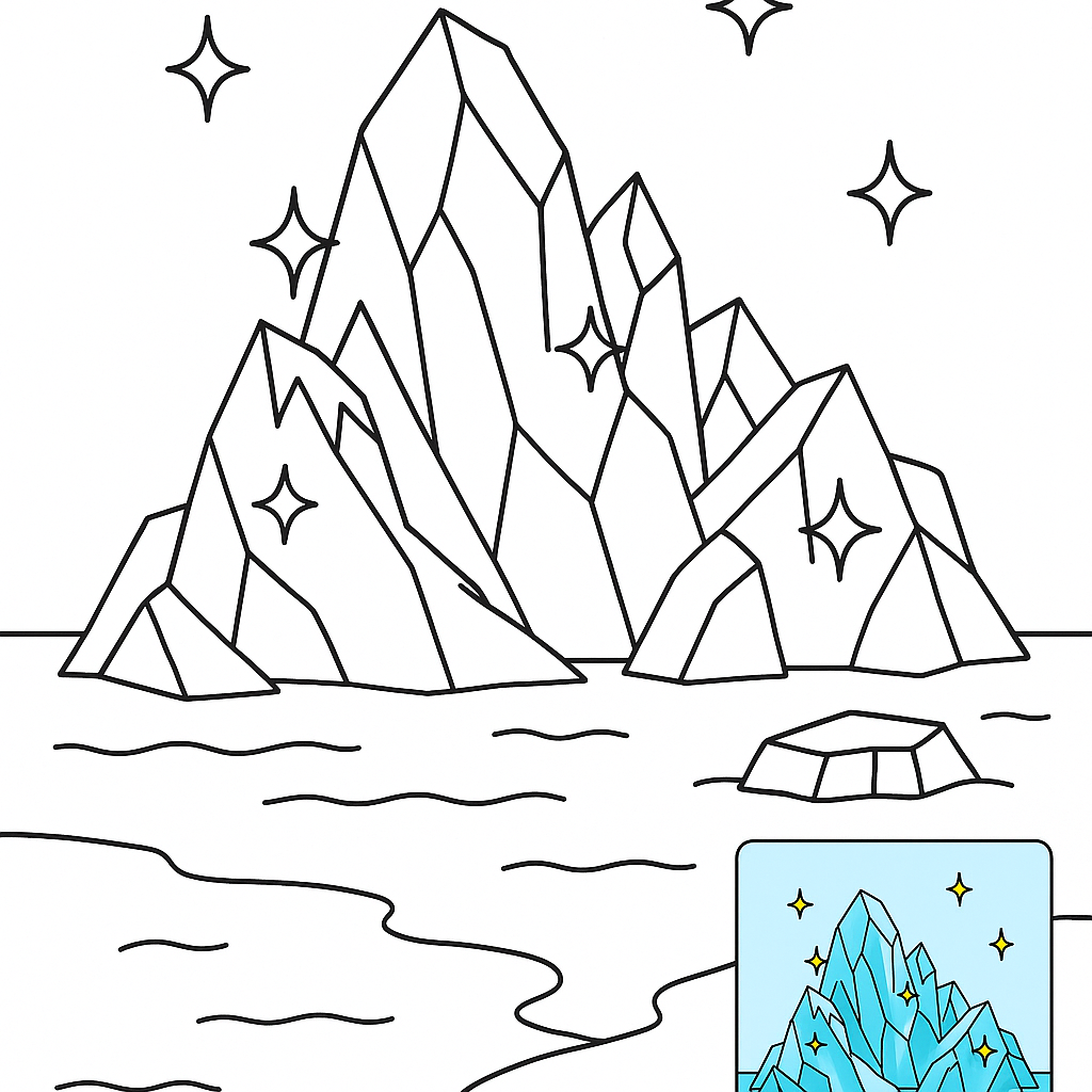 Glacier Wonders Coloring Page